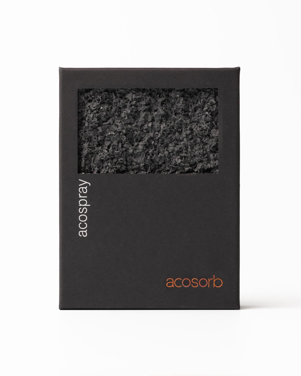 Front view of Acosorb Acospray DC2-1.0 sample in Oman grey box