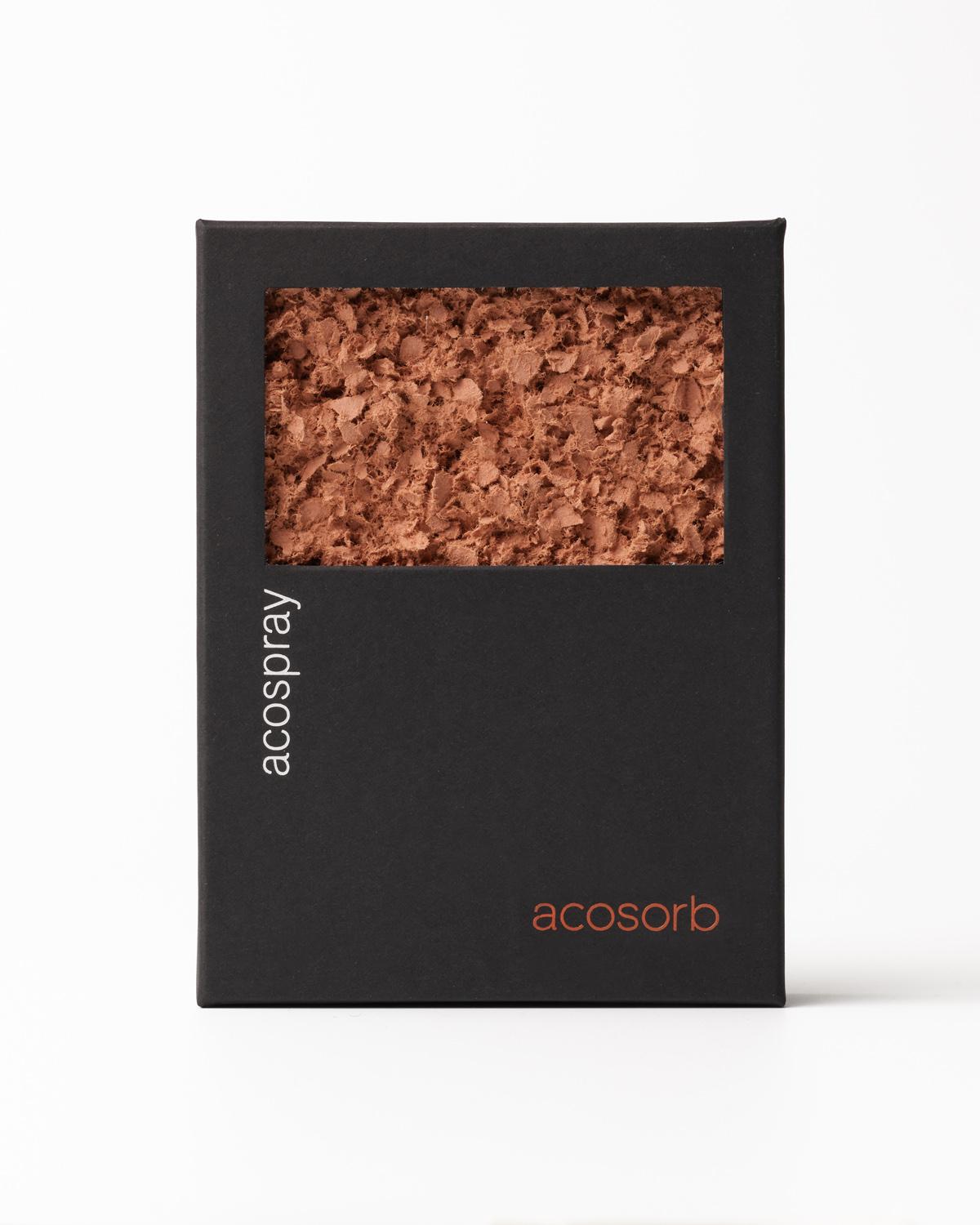 Sample board of Acosorb Acospray DC3 in Terracotta color